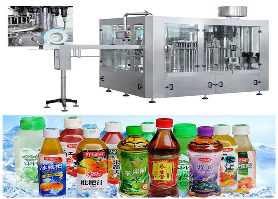 Cina Botol PET Monoblock Liquid Filling Machine Mudah Membersihkan Untuk Jus Buah Segar pemasok